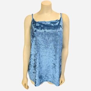 Blue velvet element tank top